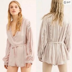 Free People I Mean It Rober Romper Playsuit Crochet Size XS